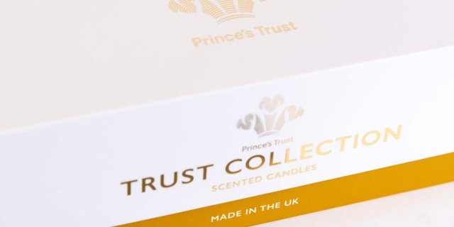 Gold foiled logo on rigid box