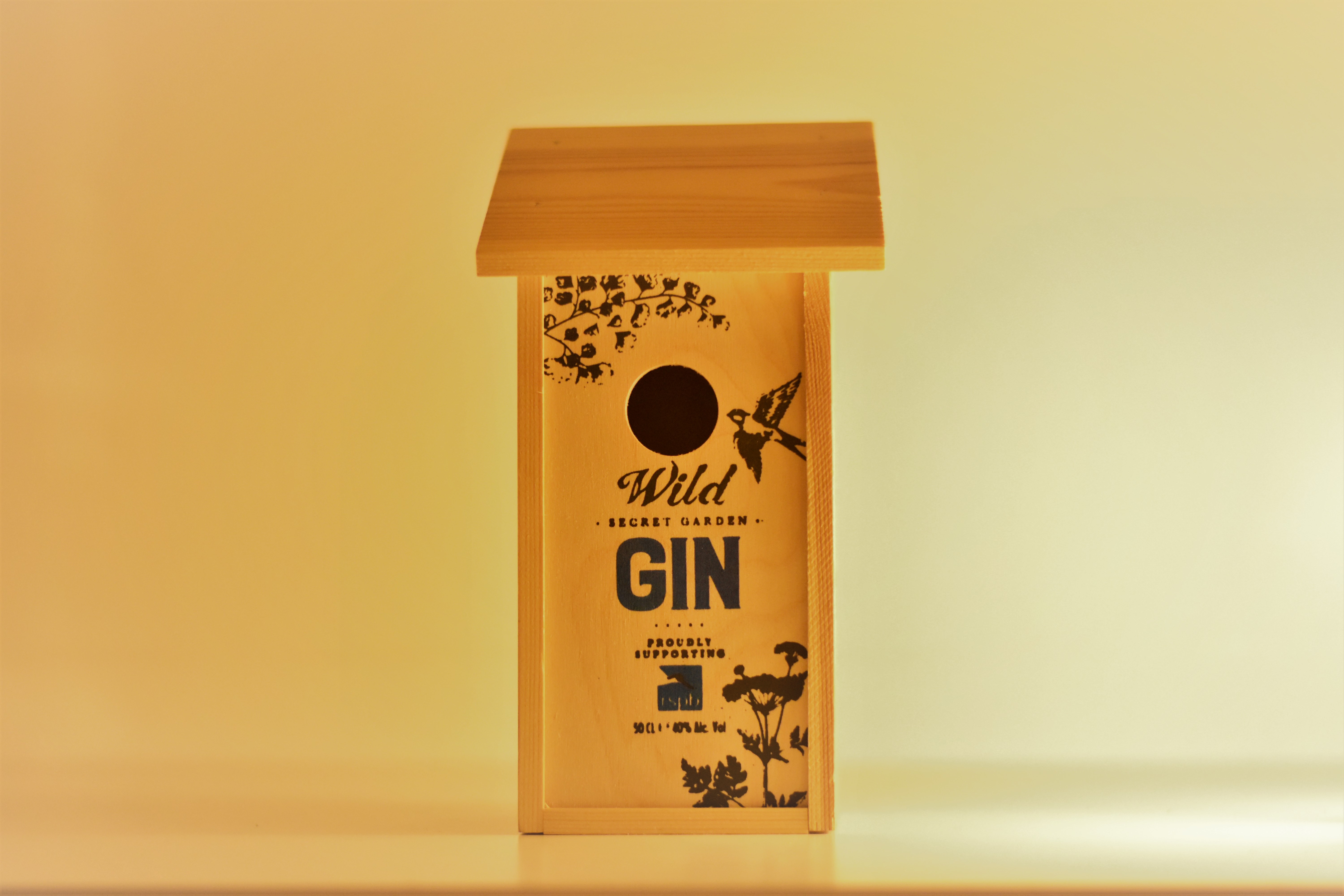 Wooden Gin Box Repurposed as a Bird Box